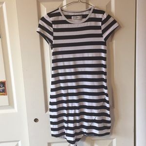 White and Black Striped Abercrombie Kids Dress
